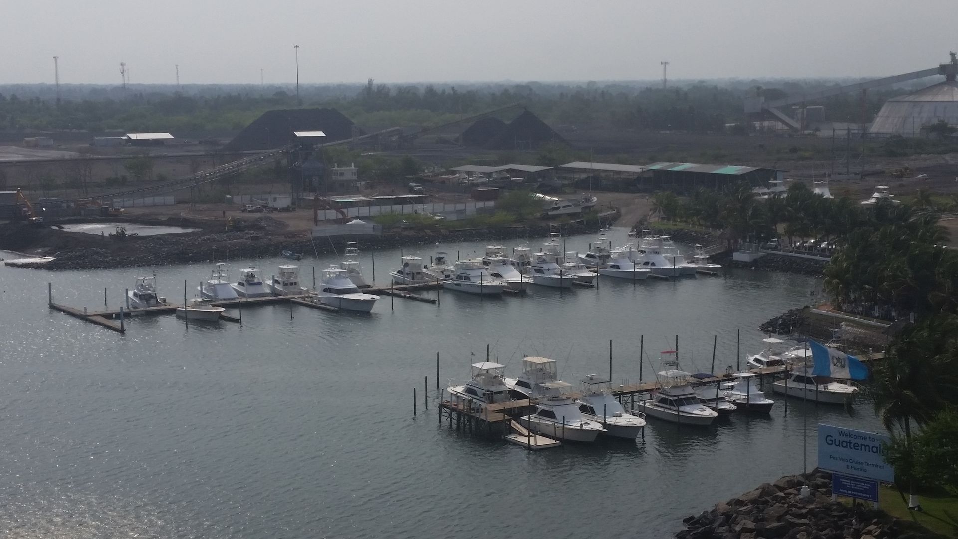 Aerial view of the Marina Pez Vela docks